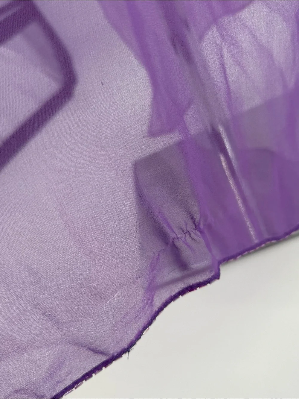 Unbranded Purple Chiffon Scarf Shawl Beaded Long Accessory Overlay